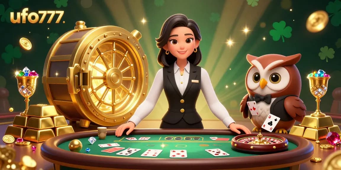Experience the thrill of ufo777 with 3D dealers, vibrant casino elements, and stunning gems!
