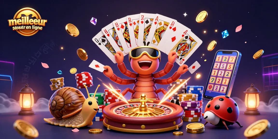 Expérimentez le meilleur site poker en ligne avec un dealer millipède et des jetons scintillants lors d'une partie