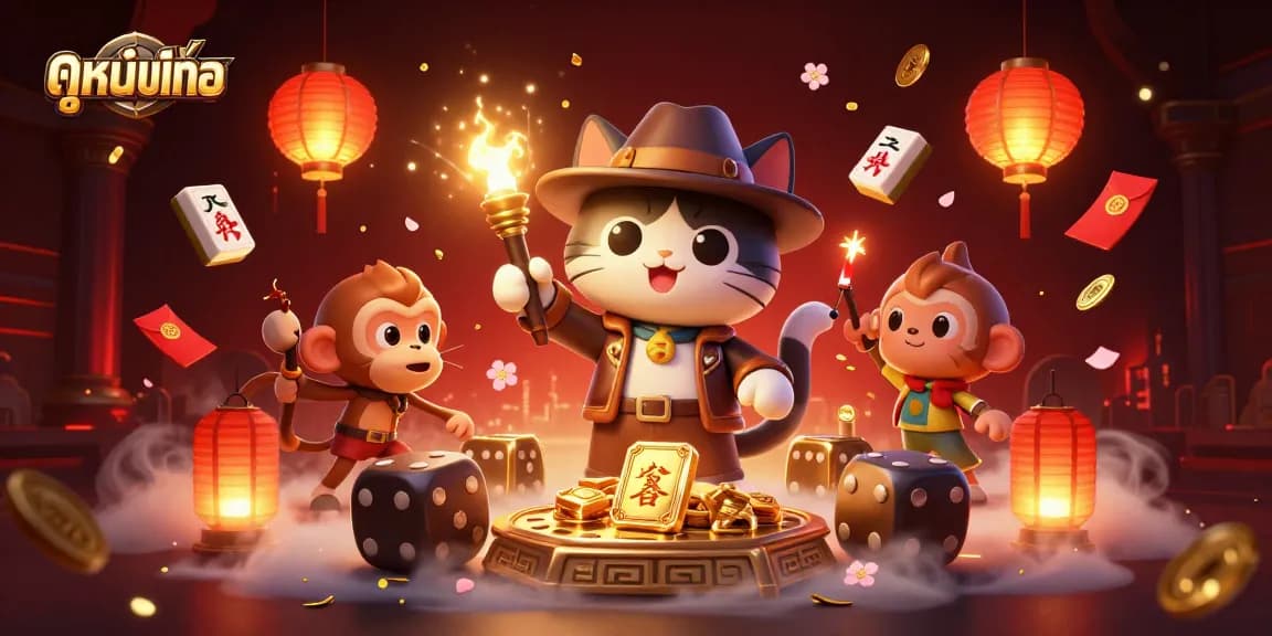 Experience ดูหนังออนไลน์ with thrilling elements in a dynamic casino adventure illustration.