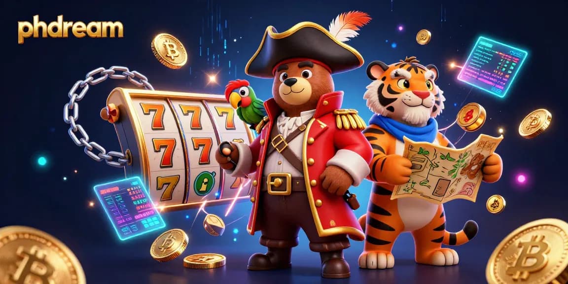 Spin to win at Phdream, featuring dynamic characters and vibrant gambling elements!