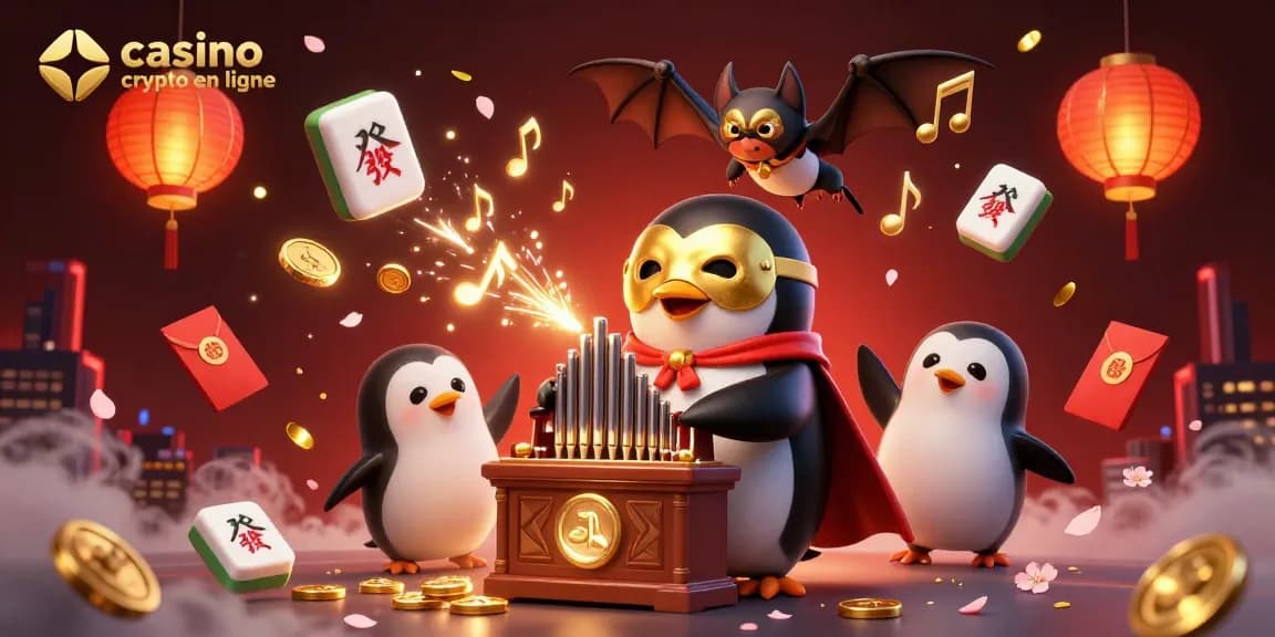 Profitez d'une expérience de jeu captivante sur un casino crypto en ligne avec des éléments animés et festifs.