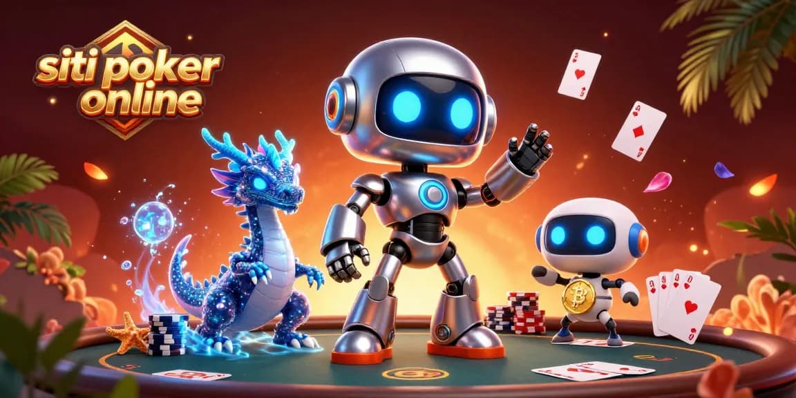 Siti poker online: gioca al poker con robot e draghi olografici in un'illustrazione coinvolgente