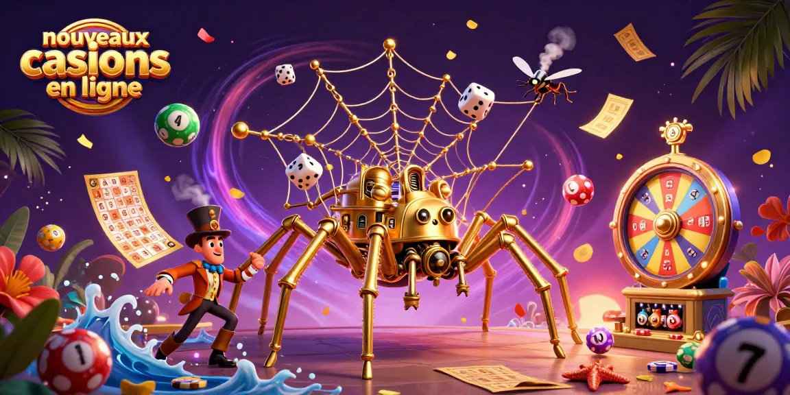 Actionner des gains avec les nouveaux casinos en ligne grâce à une illustration dynamique et colorée.
