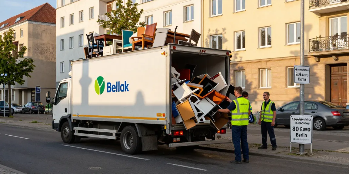 Efficient Sperrmüllabholung 80 Euro Berlin service with workers loading furniture into a truck.