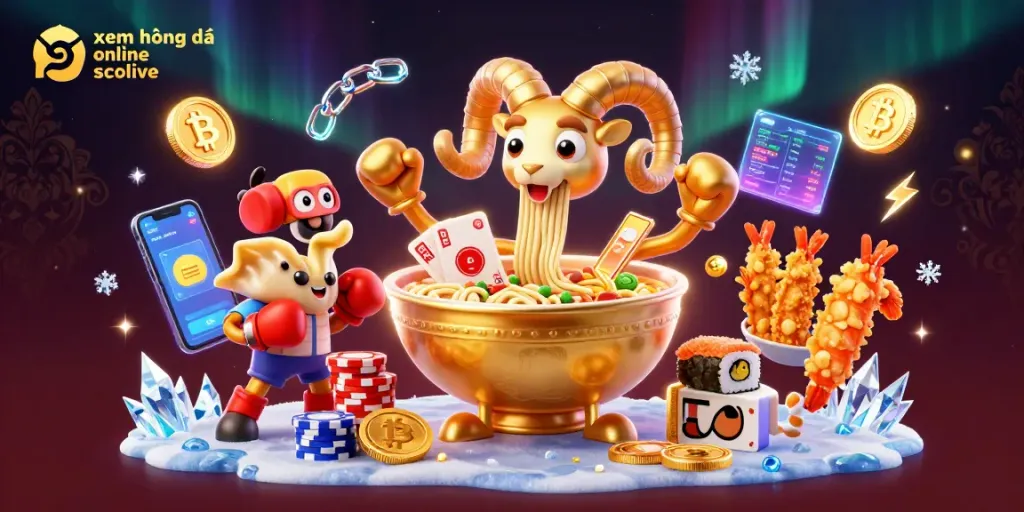 Savor the excitement of xem bóng đá online socolive with this dynamic 3D illustration showcasing unique gambling elements!