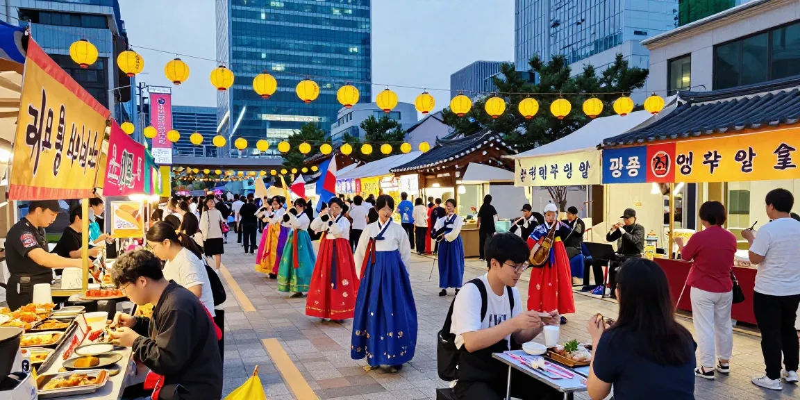 울산OP 관련 축제에서 다양한 문화가 어우러지는 활기찬 장면