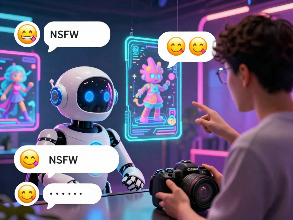 Engaging AI NSFW chat interface showcasing interactive conversation features and vibrant design elements.