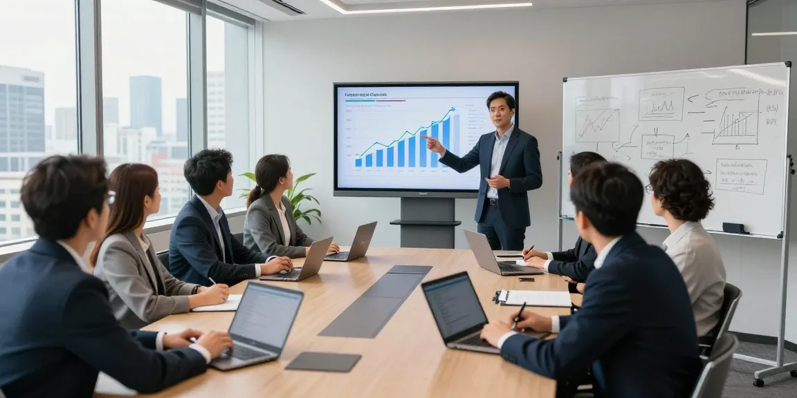 Nathan Garries leading a financial strategy meeting in a modern conference room