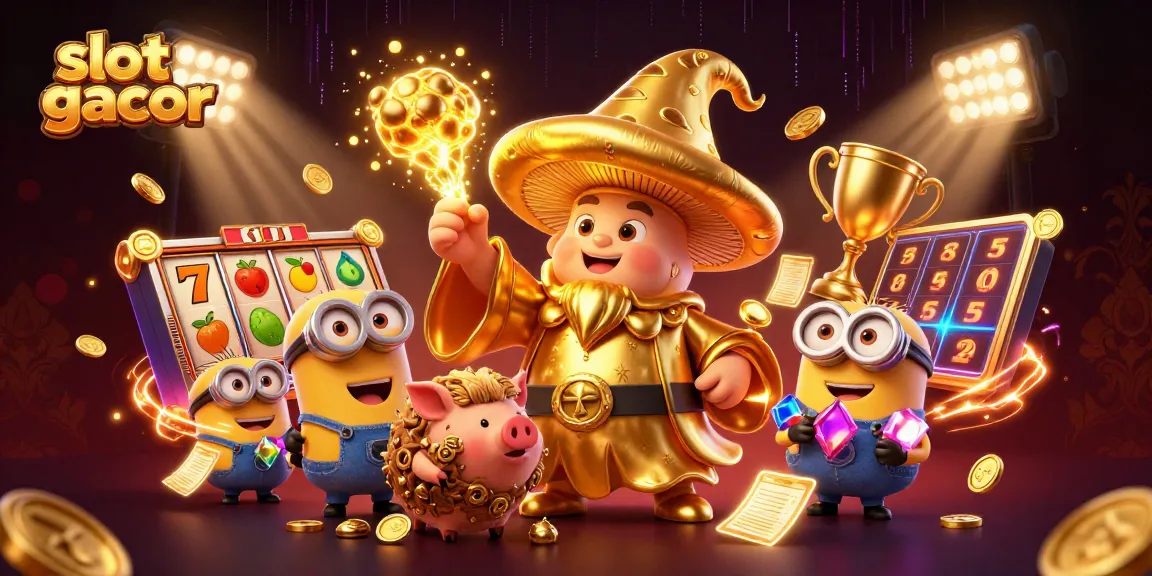 Menangkan slot gacor dengan ilustrasi 3D berwarna-warni dan elemen kejutan jackpot dalam permainan kasino.