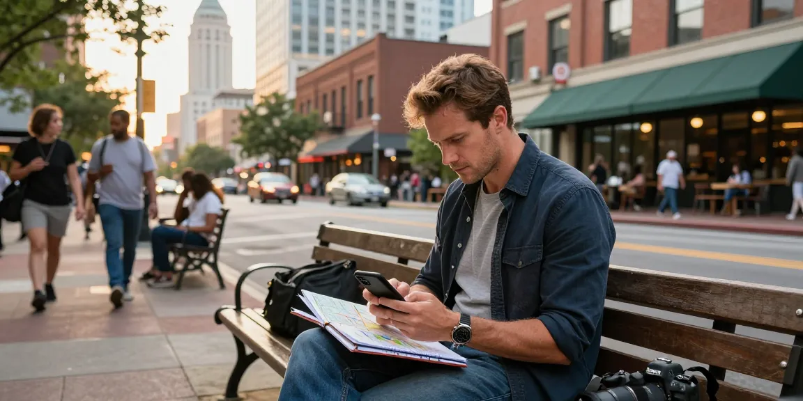 David Vepraskas Atlanta navigating the city streets with a smartphone, reflecting a modern investigator's lifestyle.