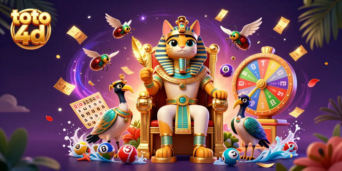 Experience the thrill of toto 4d with vibrant lottery balls and an Egyptian theme.