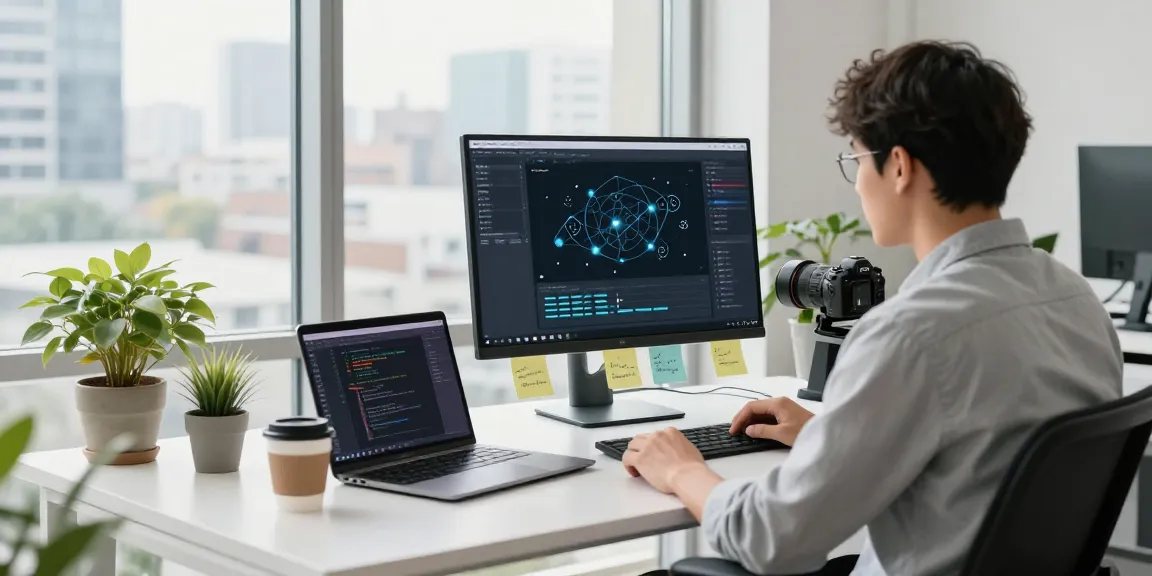 快连 software developer in a modern office optimizing global network connections.