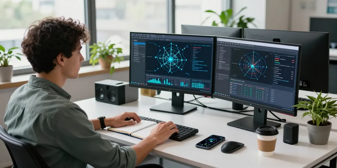 快连 network optimization setup in a modern tech workspace, showcasing connection analytics and a productive atmosphere.