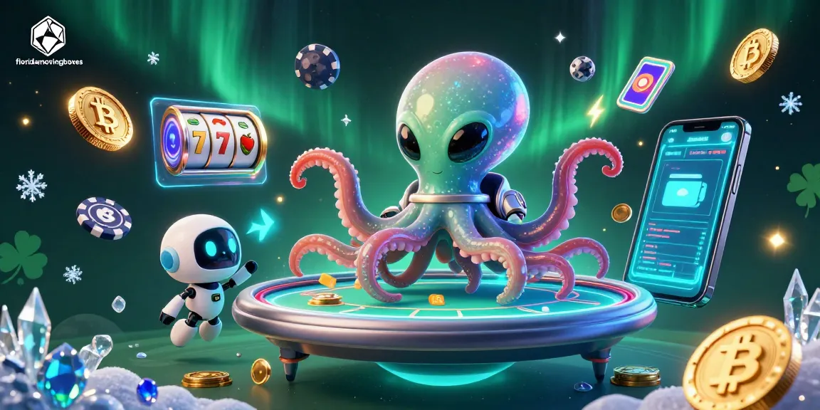 Play thrilling poker with floridamovingboxes in a vibrant alien casino surrounded by animated characters.