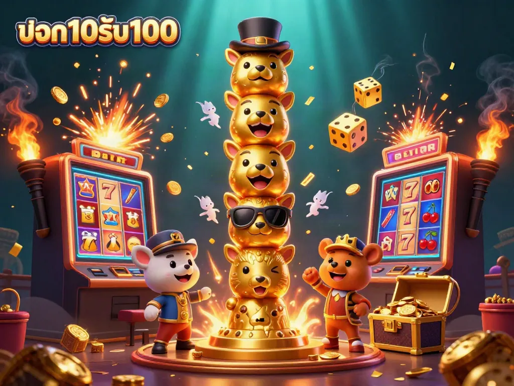 ฝาก10รับ100 สนุกกับการเดิมพันในสล็อตแมชชีนและตัวตุ๊กตาทองคำสุดน่ารักในคาสิโน