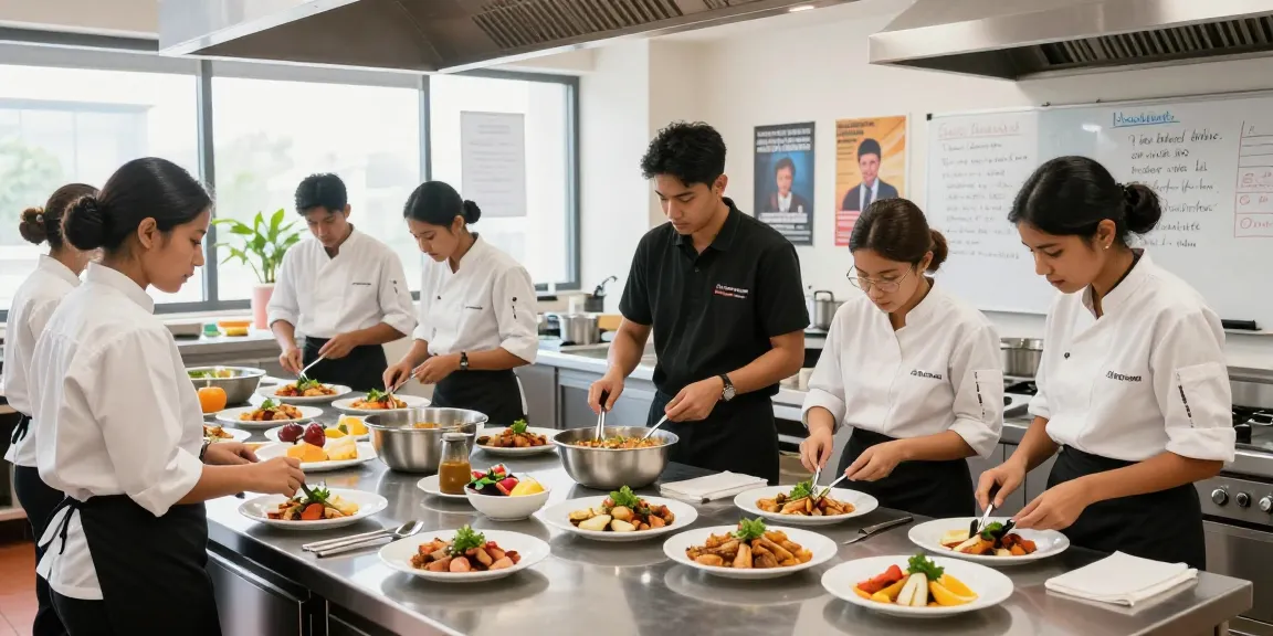 Hands-on culinary training for the hospitality workforce playbook 2026 in a modern kitchen.