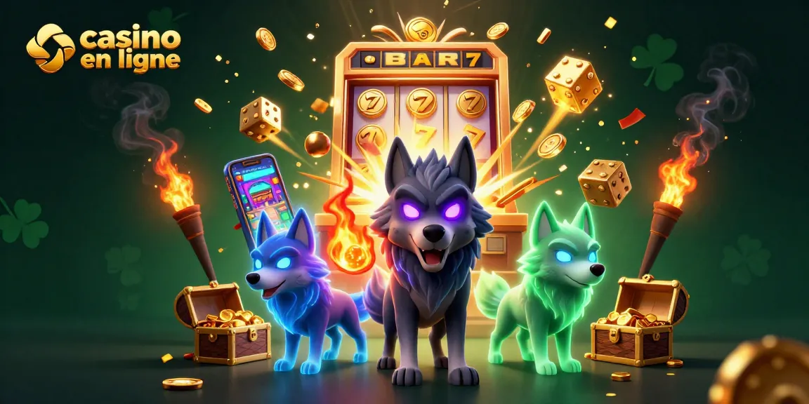 Engage with thrilling casino en ligne excitement featuring a shadow wolf leader amidst vibrant gaming elements.