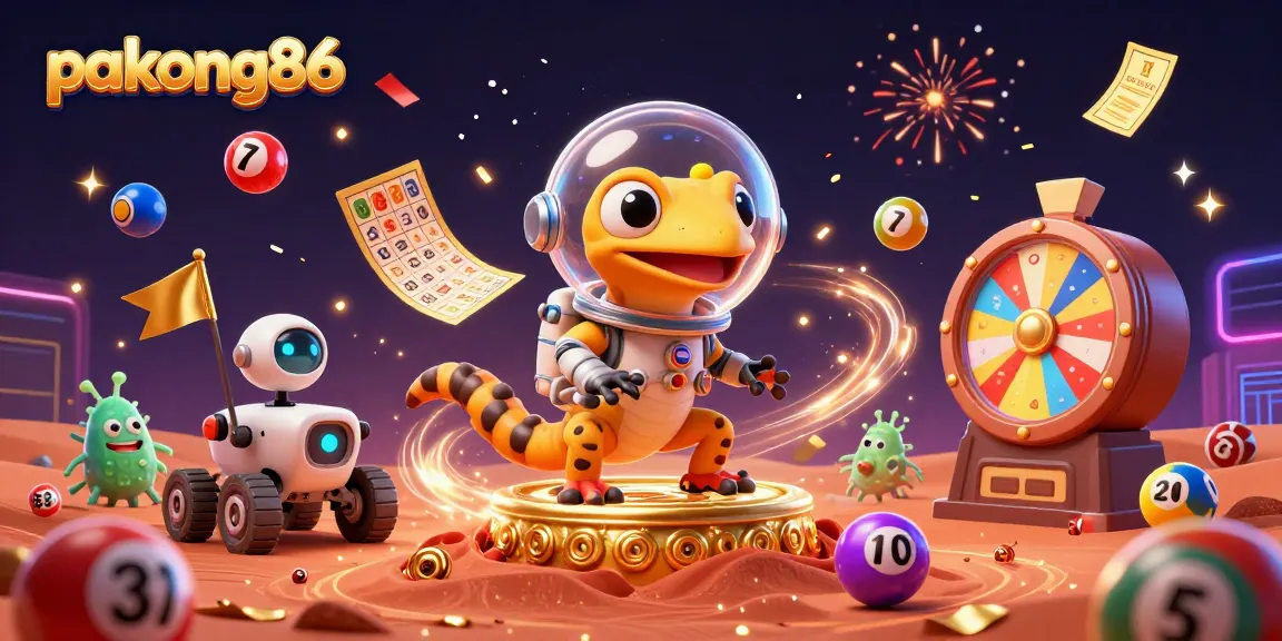 Experience pakong86's thrilling gaming adventure with exciting lottery elements in a dynamic scene.