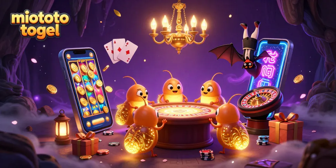 Experience the thrill of miototo togel in a vibrant cave casino lit by magical glowworms.