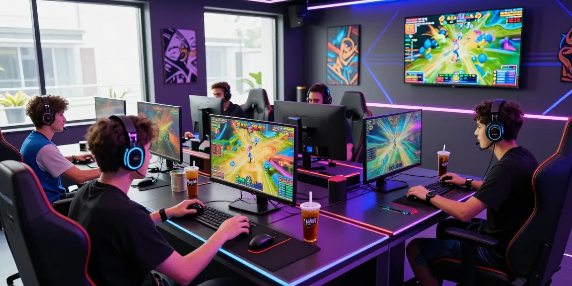 Immersive gaming experience at pakde4d with diverse gamers enjoying a modern Totomacau session in a vibrant lounge.