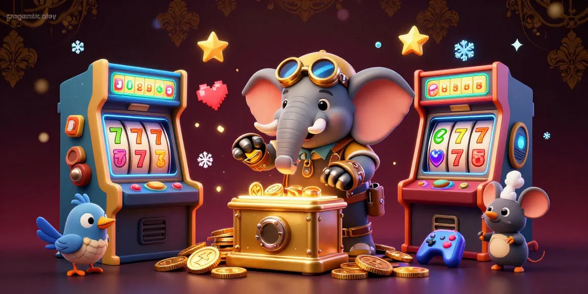 Pemain slots mengalami keseruan permainan pragmatic play dengan mesin slot yang berkilau dan karakter menarik.