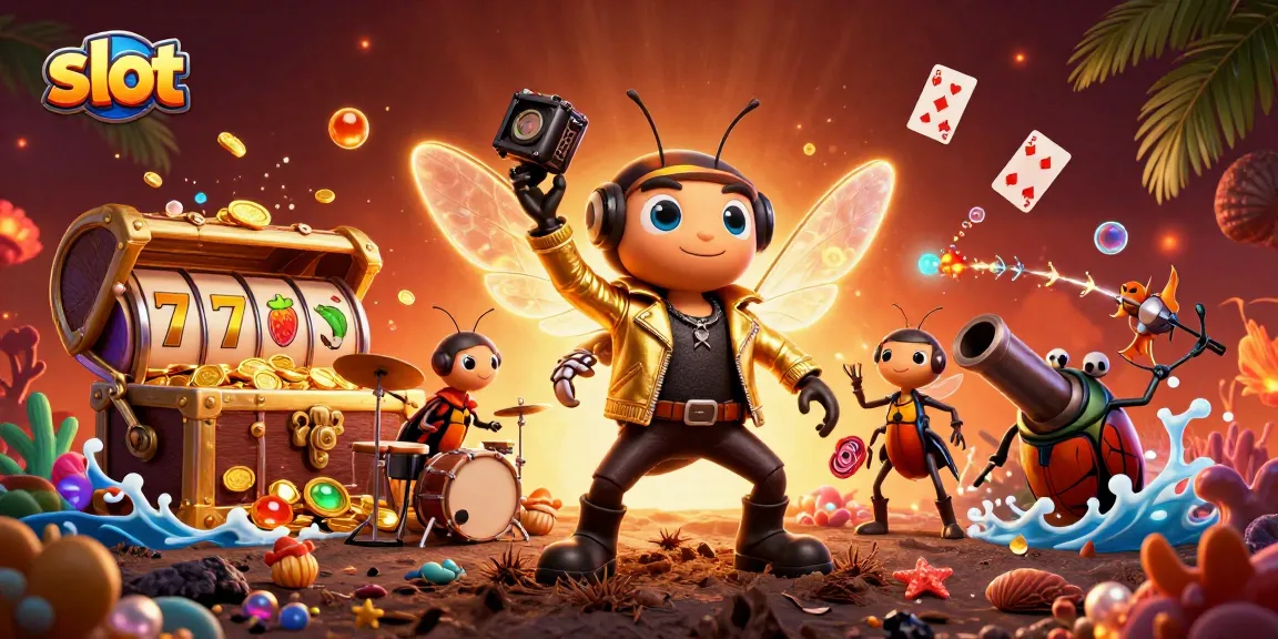 Slot yang menggiurkan dengan simbol kemenangan dan karakter penuh warna dalam ilustrasi 3D menarik.
