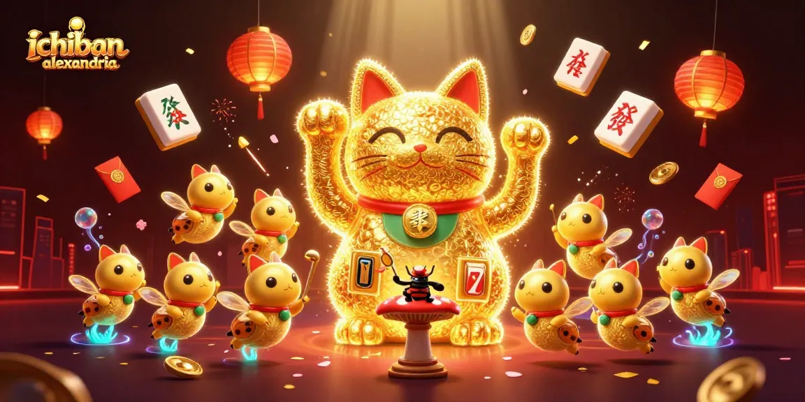 Pemain slot online merasakan keberuntungan di Ichibanalexandria dengan mesin slot berukuran besar dan simbol keberuntungan.