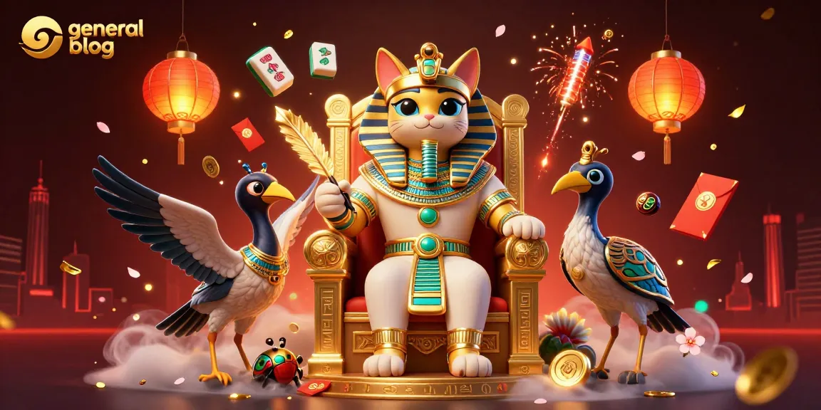 Join the action on our general blog with a whimsical Egyptian-themed casino illustration featuring vibrant game elements.